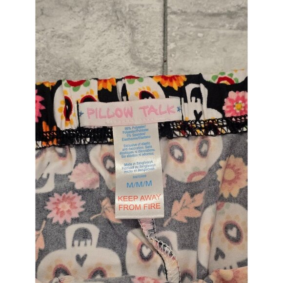 NWT Pillow Talk Women 2pc PJ Shorts Set Black and Skulls‎ Floral Size Medium M - Picture 5 of 8